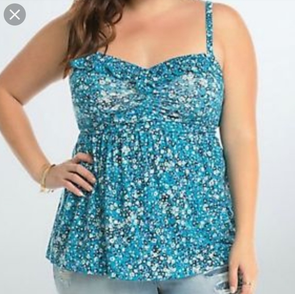 Blue Floral Tank Top